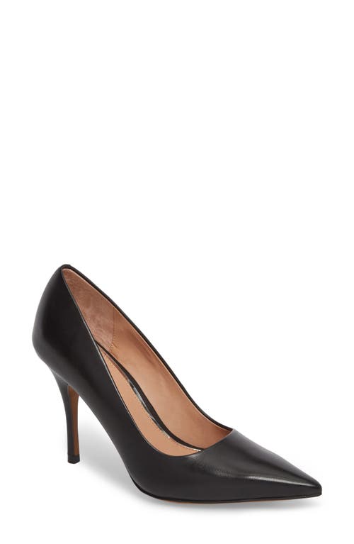 Linea Paolo Payton Pointy Toe Pump in Black Leather