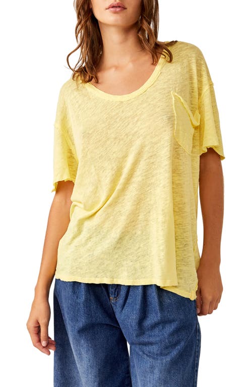 All I Need Linen & Cotton T-Shirt in Yellow Tansy