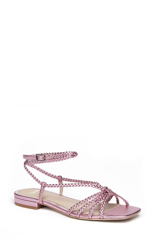 PAIGE Deanna Ankle Strap Sandal Pink Metallic at Nordstrom,