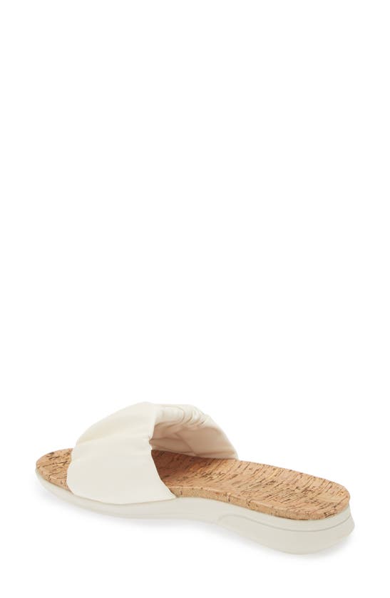 Shop Taryn Rose Pleated Slide Sandal In Off White