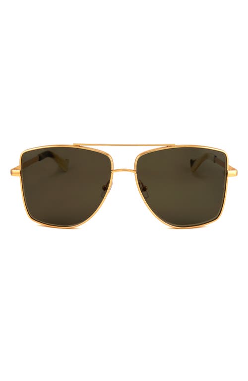 60mm Dempsey Square Sunglasses in Gold/Yellow