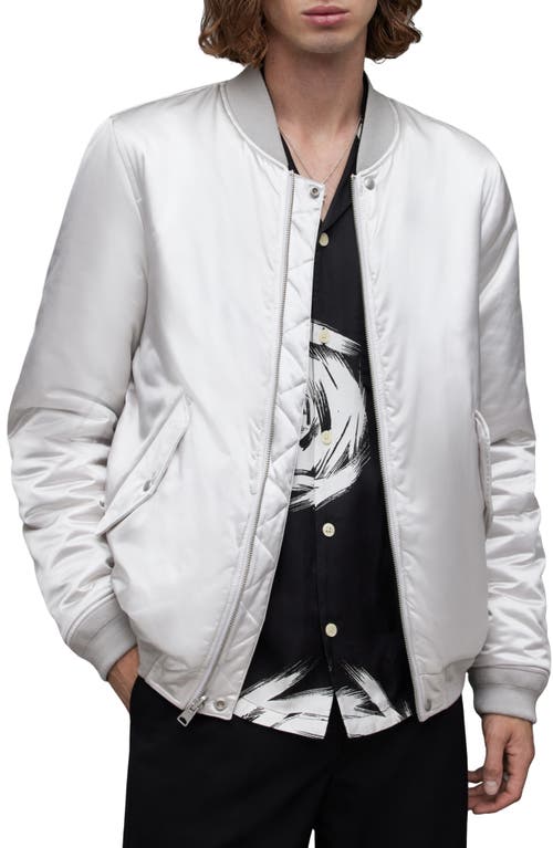 Allsaints Eris Reversible Bomber Jacket In Silver/black