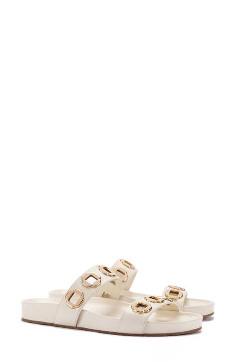 Fausta croc embossed online slide sandal