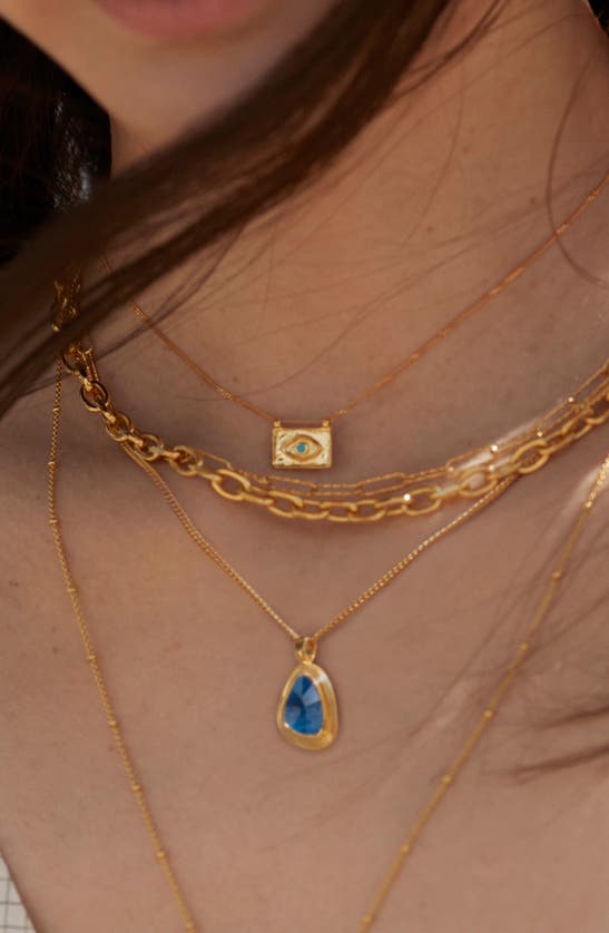 Monica Vinader Amulet Empowerment Kyanite Pendant Necklace In Gp