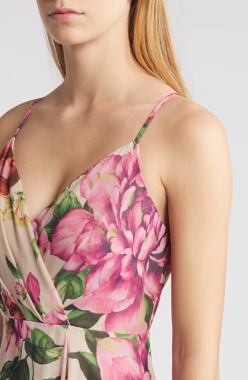 Shop Lulus Season Of Love Sleeveless Gown In Rusty Rose Floral