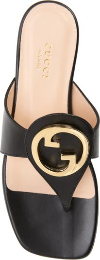Gucci Women's Gucci Blondie Thong Sandal, White, Leather