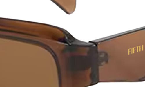 Fifth & Ninth Danni 70mm Oversize Polarized Rectangular Sunglasses In Brown