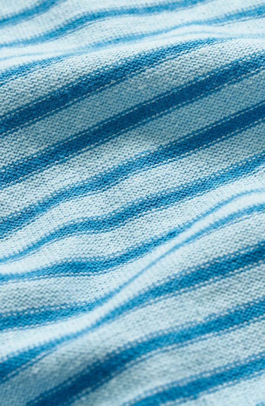 Shop Billy Reid Reverse Stripe Hemp & Cotton Polo In Day Blue