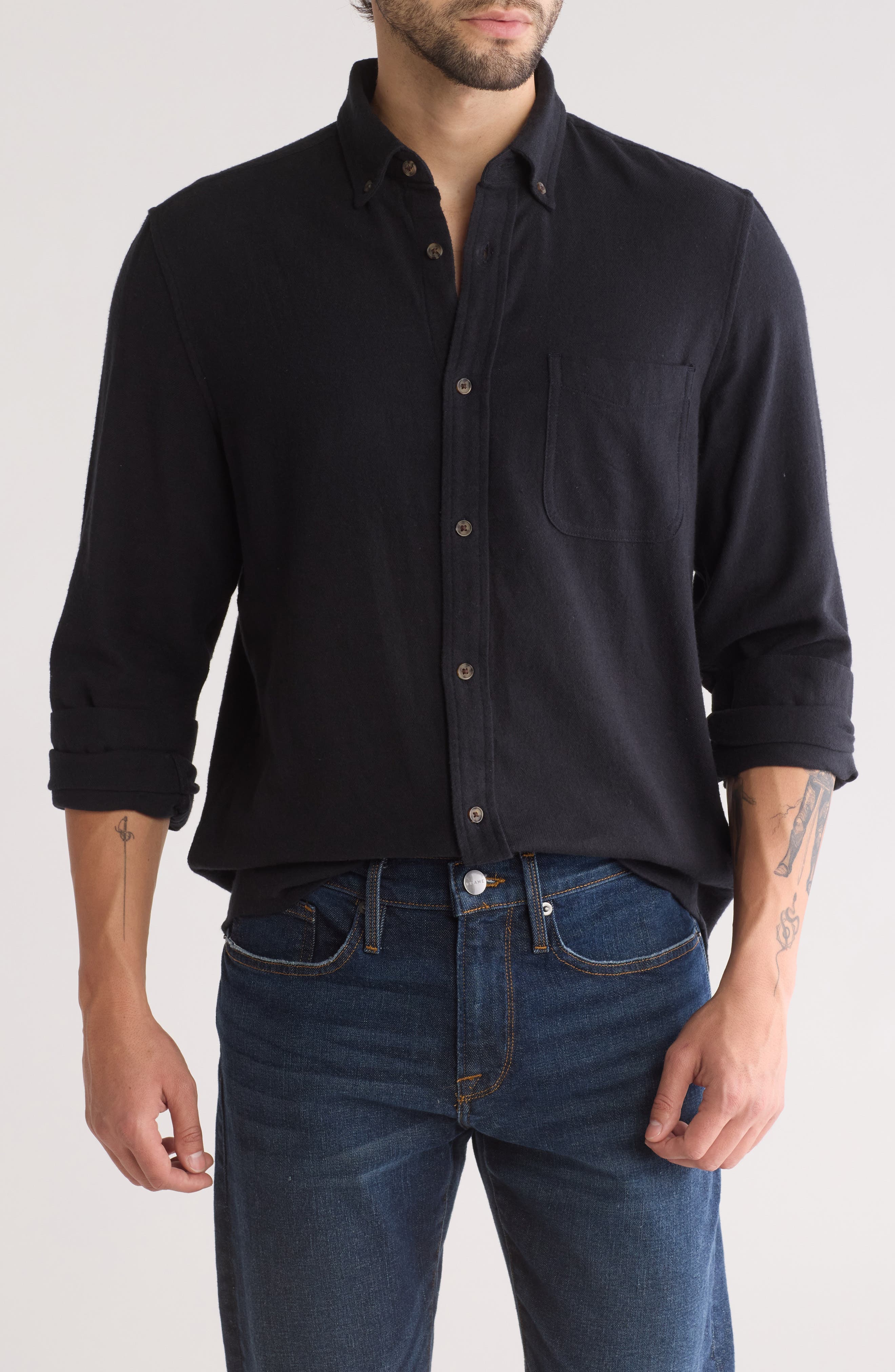 Men's Black Long Sleeve Button Down Shirts | Nordstrom Rack