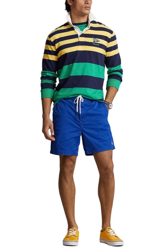 Shop Polo Ralph Lauren Prepster Flat Front Stretch Cotton Twill Shorts In Saphire Star