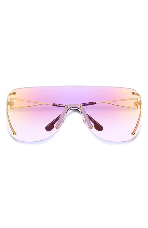 Shop Carrera Eyewear 99mm Shield Sunglasses In Gold Black/multilayer Viol