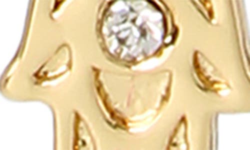 Shop Allsaints Crystal Hamsa Threader Earrings In Gold