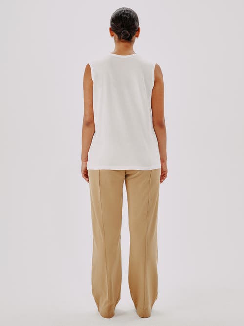 Another Tomorrow Sleeveless Tee In White