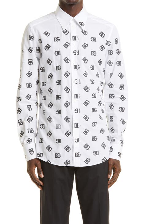 Dolce & Gabbana Logo-Print Silk Shirt