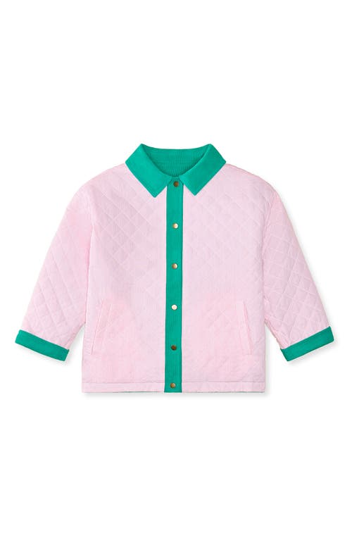 The Sunday Collective Kids' Reversible Cotton Corduroy Jacket In Open Green