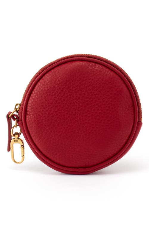 HOBO Revolve Clip Round Leather Pouch in Scarlet
