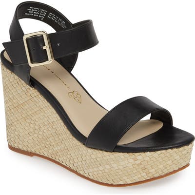 Bc Footwear Peonies Vegan Wedge Sandal, Black