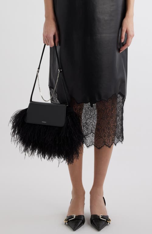 Shop Givenchy Voyou Flap Feather Shoulder Bag In Black