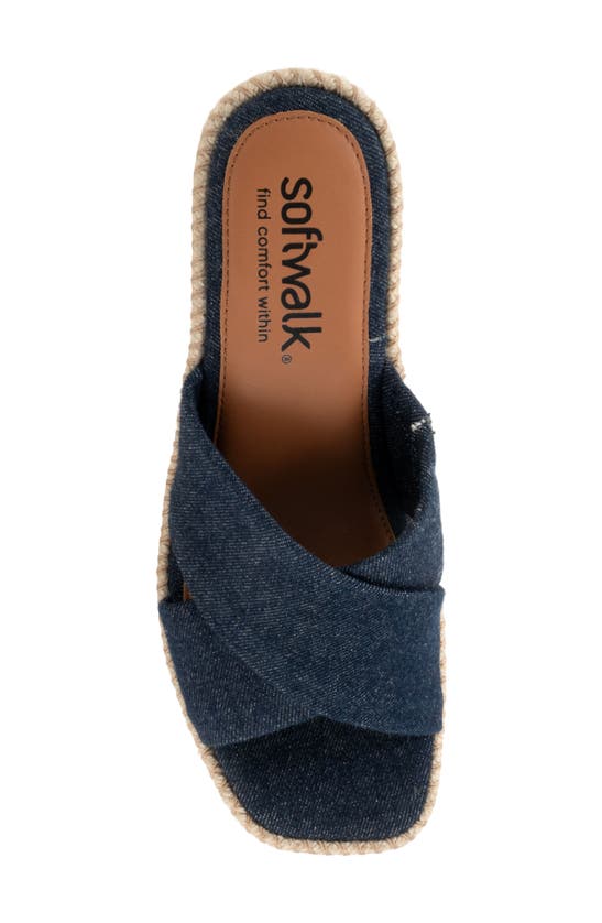 Shop Softwalk Hastings Espadrille Platform Wedge Slide Sandal In Blue Denim