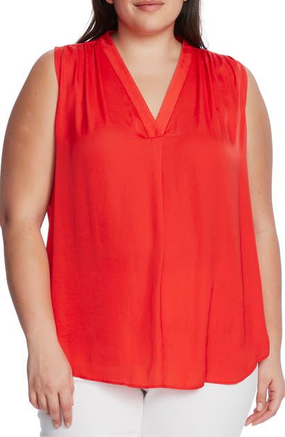 Vince Camuto V-neck Rumple Blouse In Bright Lady