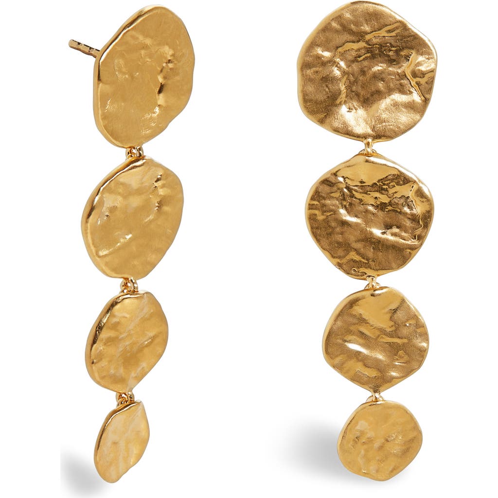 Monica Vinader Gold Capri Disc Cocktail Earrings In 18ct Gold Vermeil
