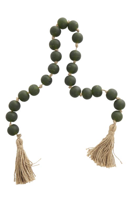 Willow Row Bohemian Glass Beaded Tassel Garland In Green