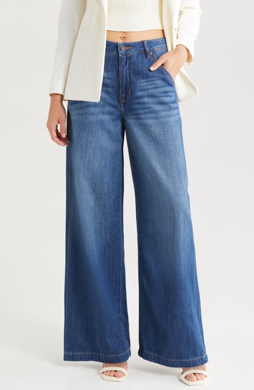 HIDDEN JEANS High Waist Wide Leg Jeans in Dark Wash 