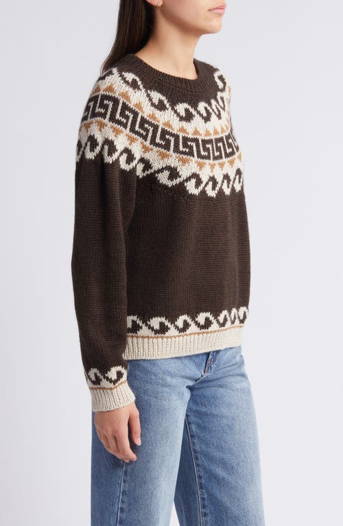 Shop The Great . The Greek Key Jacquard Alpaca & Wool Blend Sweater In Driftwood