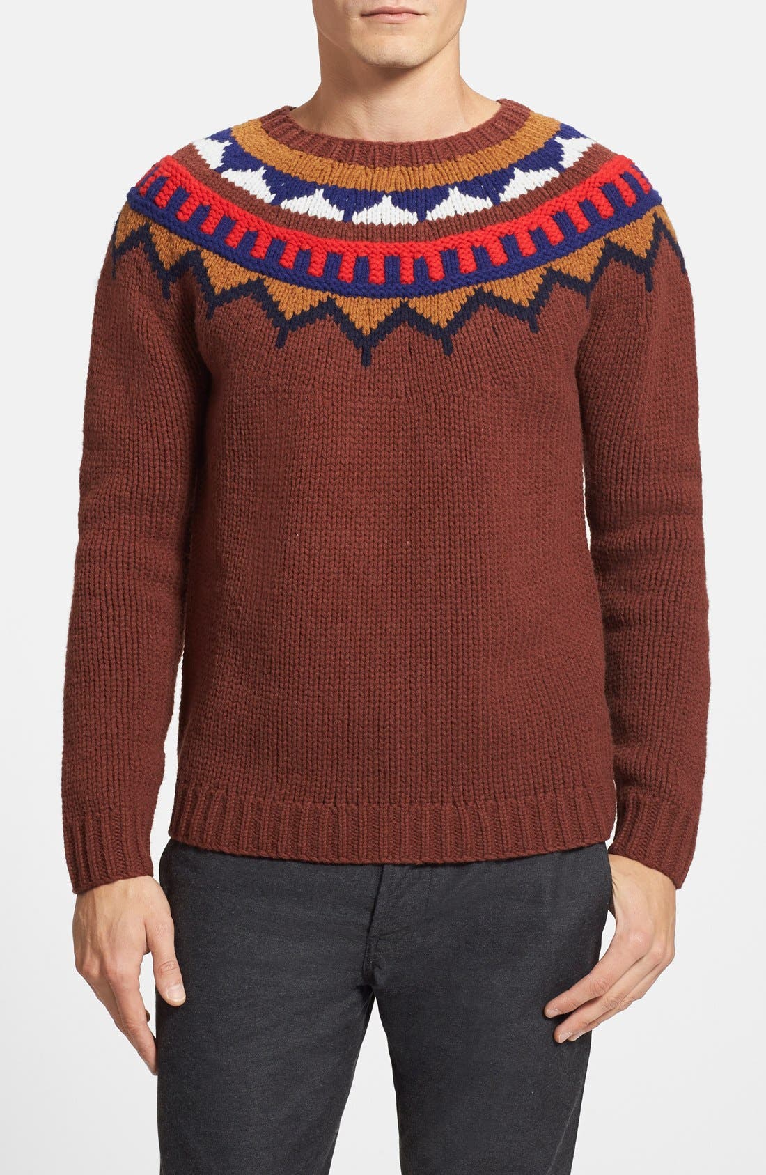 Fair Isle Lambswool Crewneck Sweater 