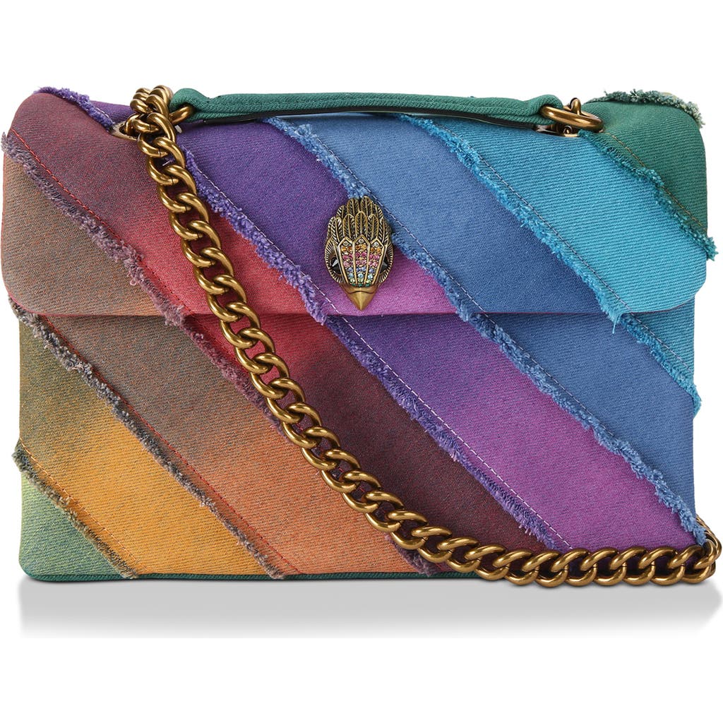 KURT GEIGER KURT GEIGER LONDON KENSINGTON RAINBOW DENIM SHOULDER BAG