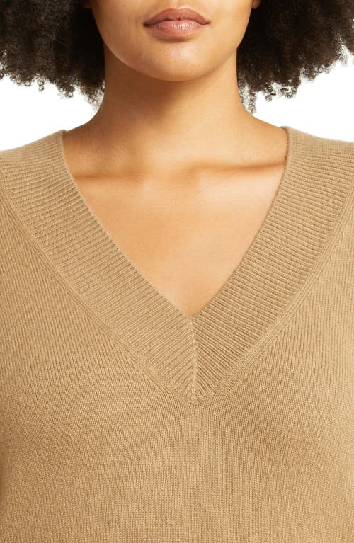 Vince V-neck Draped-sleeve Jumper In Sand Shell
