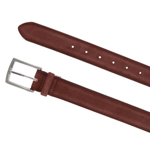 Trafalgar Men's Armando Suede Belt, 35mm In Chestnut