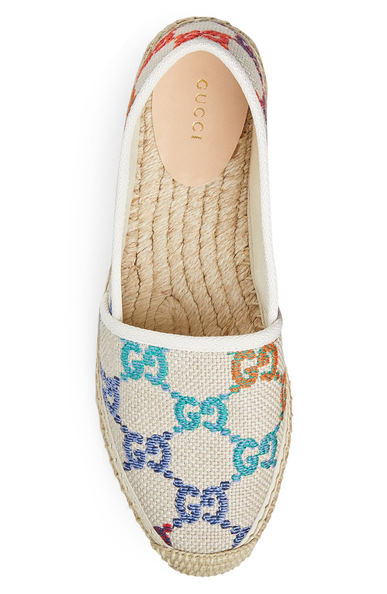 gucci pilar logo espadrille flat