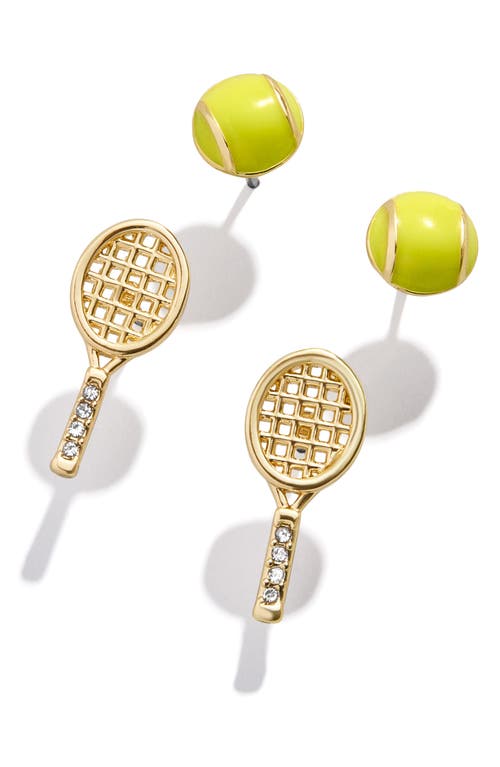 BaubleBar Match Point Set of 2 Stud Earrings in Yellow Green at Nordstrom
