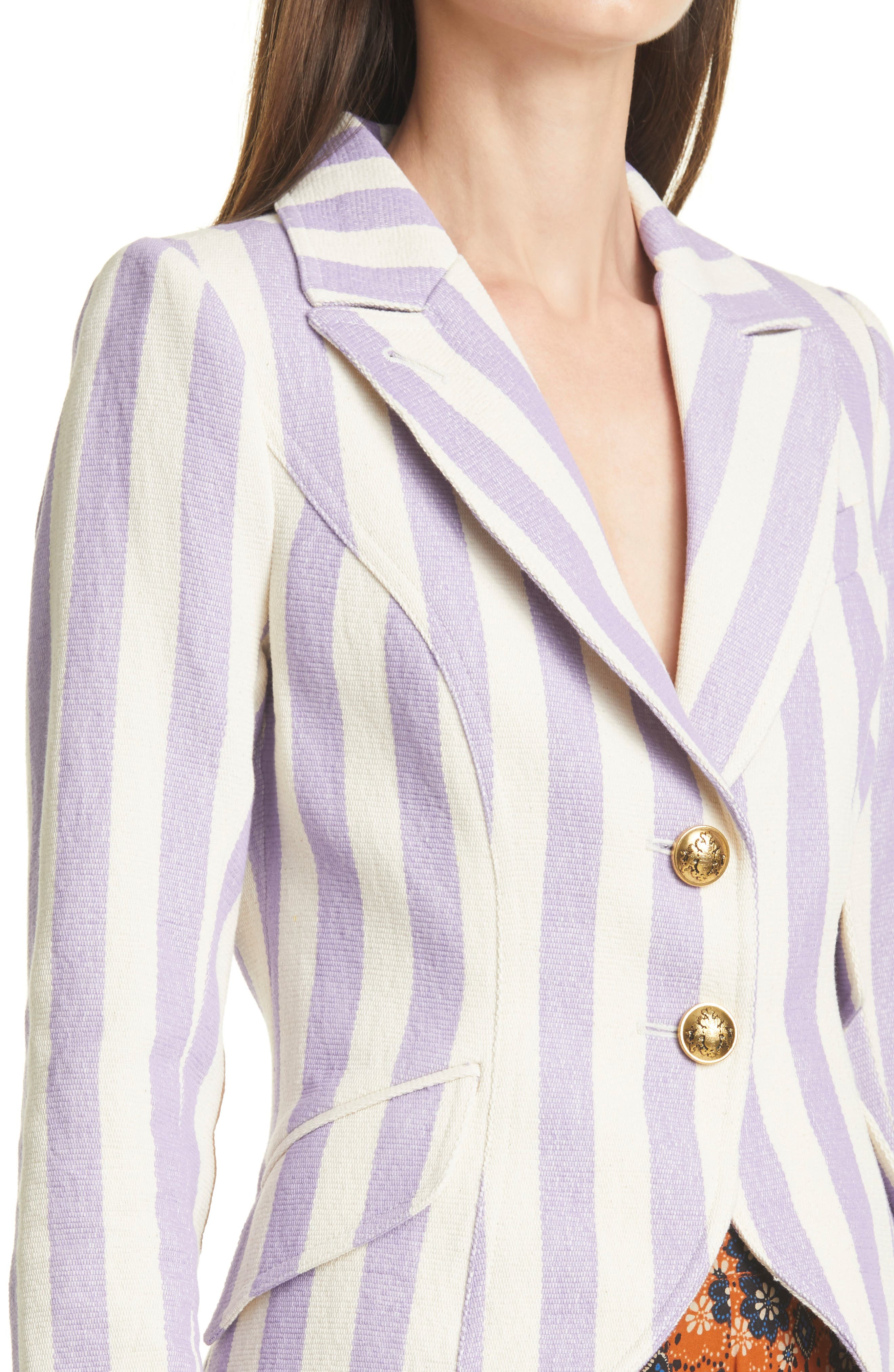 striped long blazer