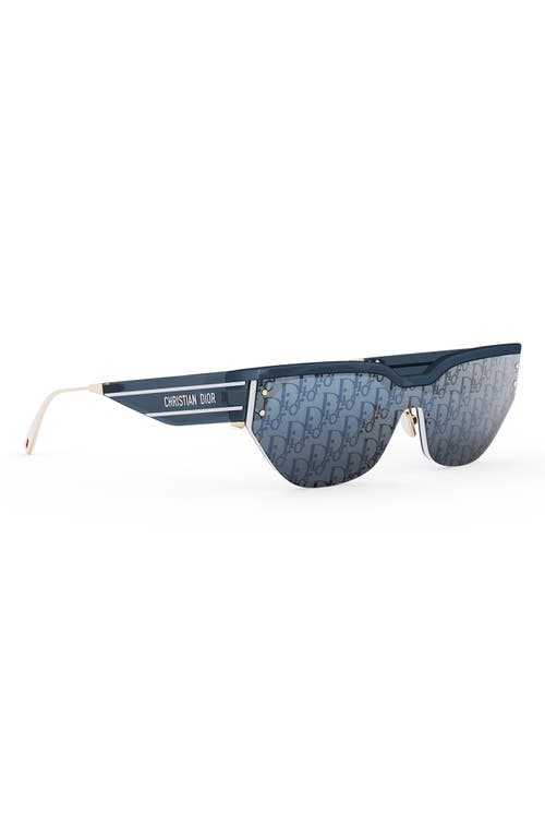 Shop Dior 'club M3u Mask Sunglasses In Shiny Blue/blue Mirror