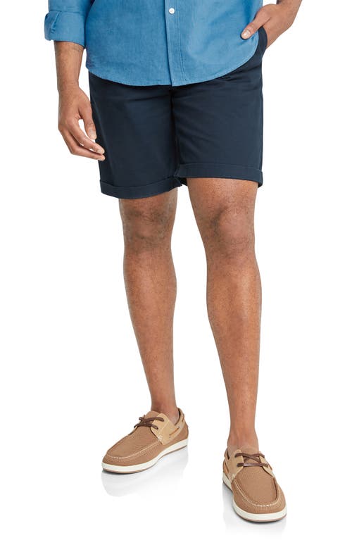 Bale Flat Front Twill Chino Shorts in Navy