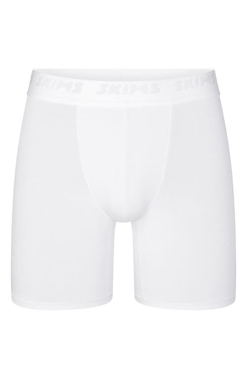 Shop Skims 5-inch Stretch Modal Boxer Briefs In Chalk