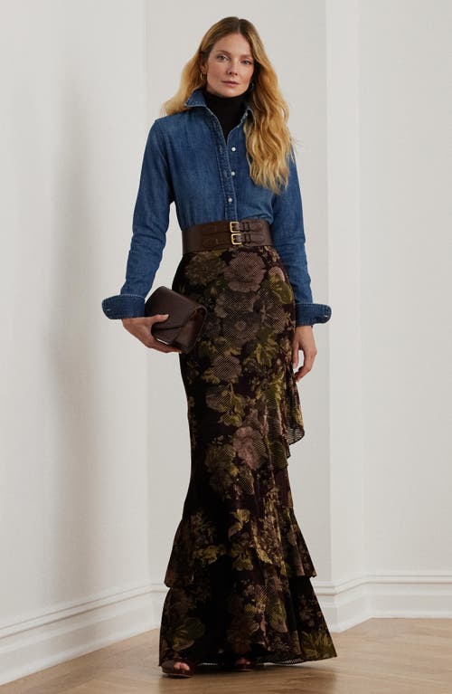 Ralph Lauren Lauren Jamelko Denim Button-up Shirt In Harvest Wash