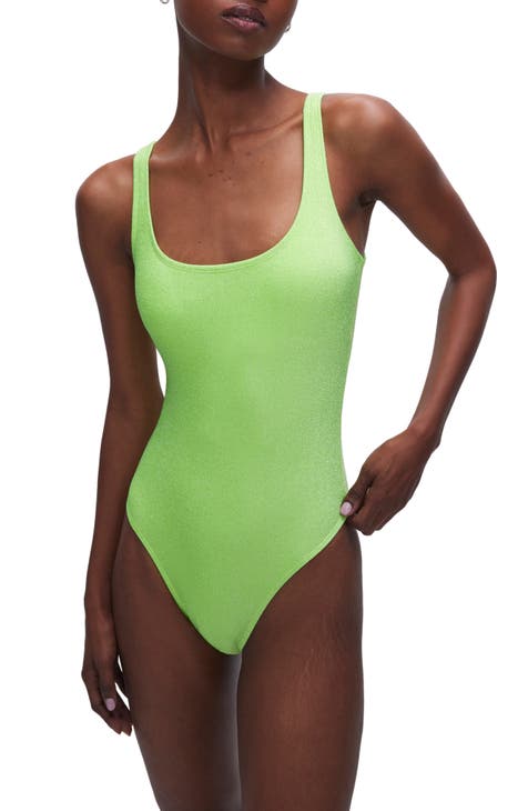 Sparkle Metallic One-Piece Swimsuit (Regular & Plus Size)