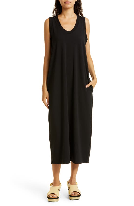 Max Mara Leisure Paraggi Cotton-blend Midi Dress In Black