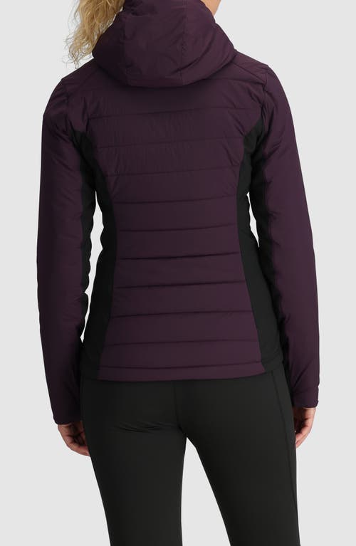 Outdoor Research Shadow Water Resistant Insulated Hooded Jacket In Amethyst/black