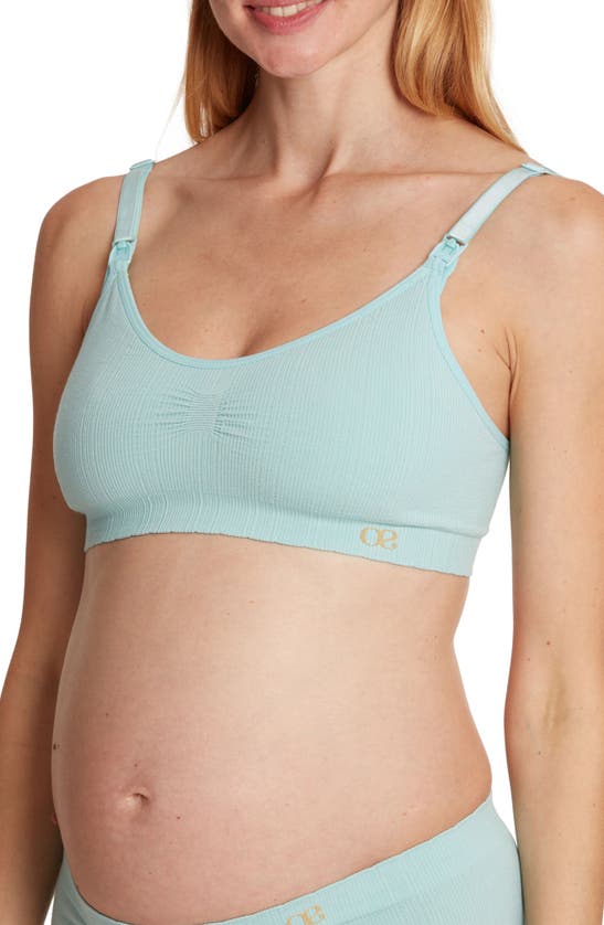 Shop Cache Coeur Zoe Rib Maternity/nursing Bra In Turquoise