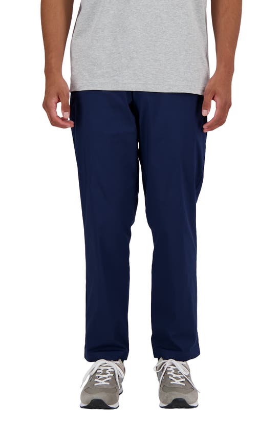 Shop New Balance Icon Straight Leg Twill Pants In Navy