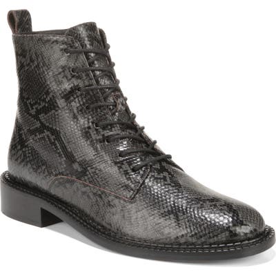 Vince Cabria Snake Embossed Combat Boot, Grey