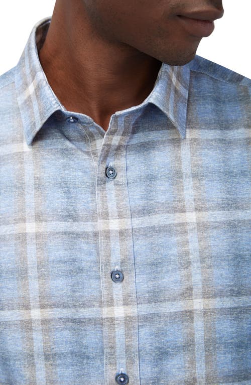 Shop Bugatchi Julian Shaped Fit Plaid Button-up Shirt In Dusty Blue