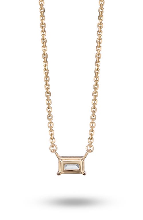 Shop Lightbox 0.375-carat Lab Grown Diamond Baguette Pendant Necklace In White/14 Yellow Gold