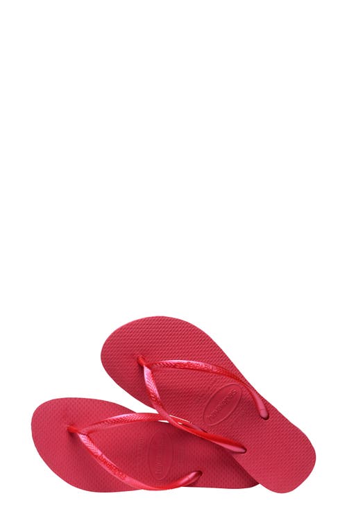 Shop Havaianas Slim Flip Flop In Pink Fever