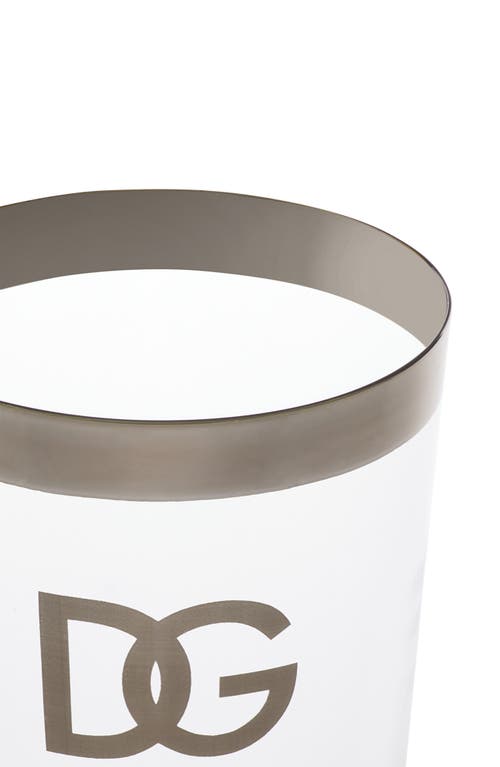 Dolce & Gabbana Dolce&gabbana Dg Logo Set Of 2 Soft Drinks Glasses In Trasp/silver