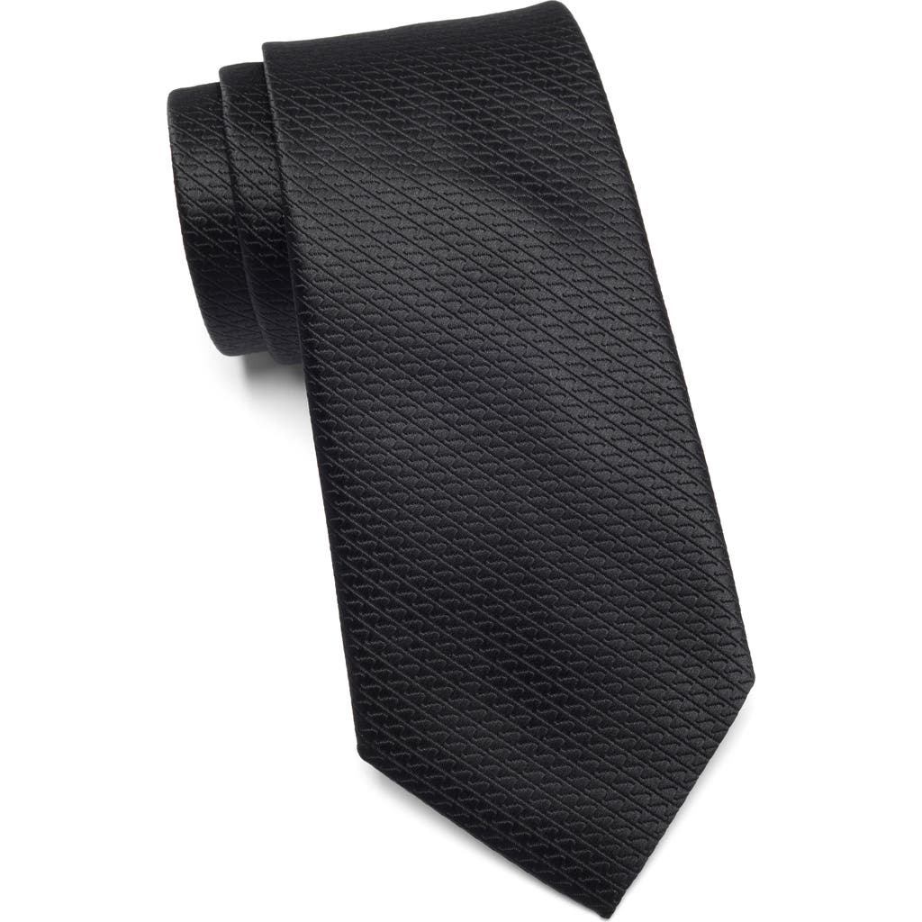 Tom Baine Wavy Texture Tie In Black